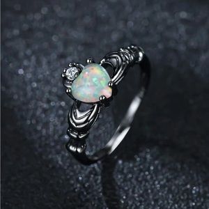 Opal and cz ring